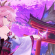 Yae Miko smiling at a shrine.